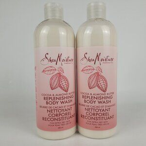 2 Pack Shea Moisture Cocoa & Almond Butter Replenishing Body Wash 19.8 Fl Oz